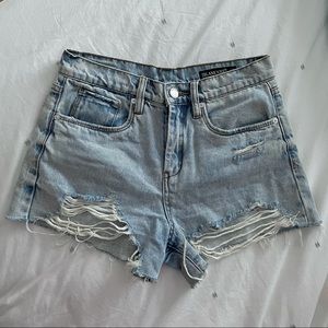 BLANKNYC distressed denim shorts light wash
